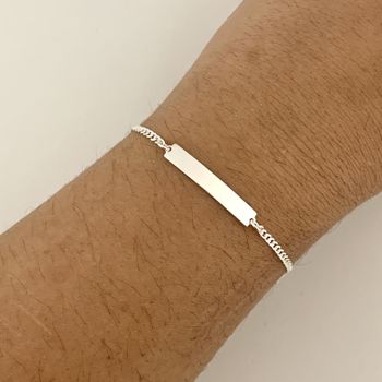 Pulseira Infantil Grumet com Placa 15cm Prata 925 ... - Roanne Jóias