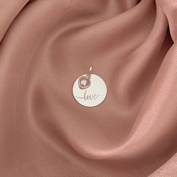Pingente Redondo Love com Zirconia Coração Cristal... - Roanne Jóias