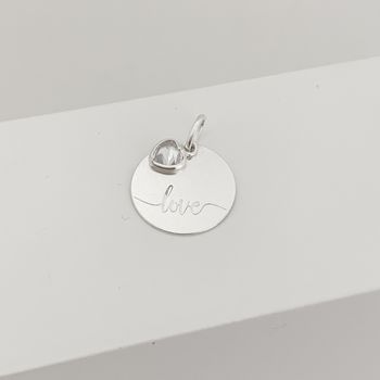 Pingente Prata Legitima 925 Redondo Love com Zirco... - Roanne Jóias