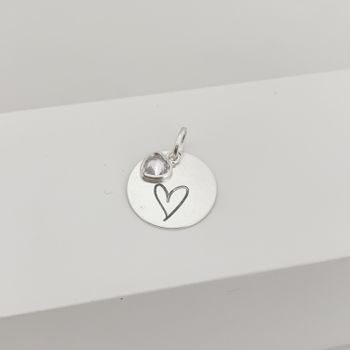 Pingente Prata Legitima 925 Redondo Coração com Zi... - Roanne Jóias