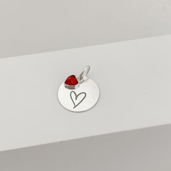 Pingente Redondo Prata Legitima 925 Coração com Zi... - Roanne Jóias