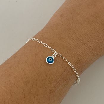 Pulseira com Olho Grego/ Trevo / Figa Prata 925 - ... - Roanne Jóias