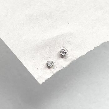 Brinco Solitario Zirconia 3mm Prata 925 - 12345681... - Roanne Jóias