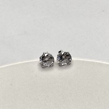 Brinco Solitario Zirconia 4mm Prata 925 - 1234568... - Roanne Jóias