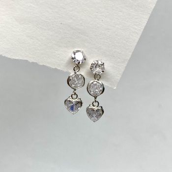 Brinco Prata Legítima 925 com 2 Solitarios 5mm/6mm... - Roanne Jóias