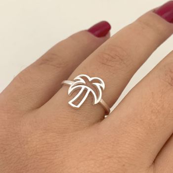 Anel Prata Legitima 925 Coqueiro Vazado - 12345683... - Roanne Jóias