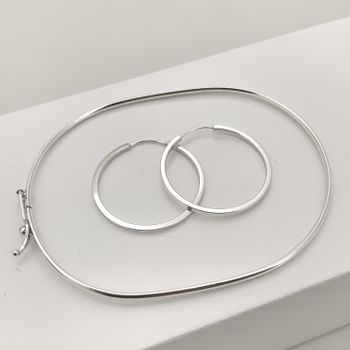 Kit Bracelete Fio 2mm Anatômico e Argola Redonda F... - Roanne Jóias