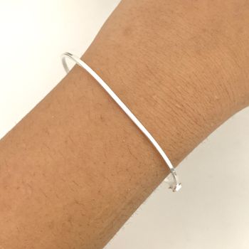 Bracelete Prata Legitima 9225 Fio Quadrado 1mm Lis... - Roanne Jóias