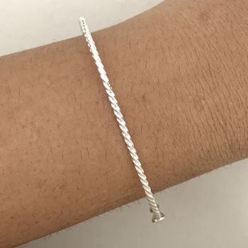 Bracelete Prata Legitima 925 Fio Torcido 2 milímet... - Roanne Jóias