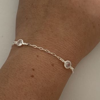 Pulseira Prata Legitima 925 Zirconias Cristal 2,0g... - Roanne Jóias
