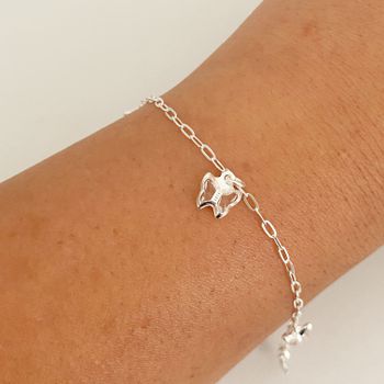 Pulseira Infantil Prata Legitima 925 Borboletas co... - Roanne Jóias