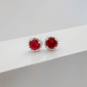 Brinco Prata Legitima 925 Zirconia Cereja Redonda ... - Roanne Jóias