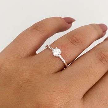 Anel Prata Legitima 925 Solitário Moissanite 4,5mm... - Roanne Jóias