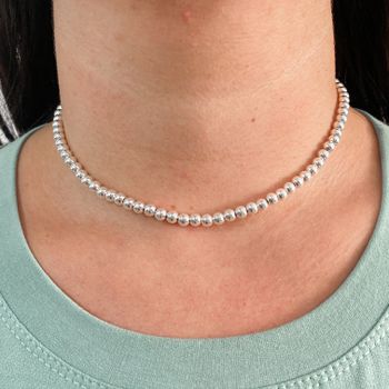 Colar Prata Legitima 925 Bola 6mm 9,2gr - 12345696... - Roanne Jóias