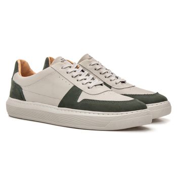 Sapatênis Masculino Oslo Floater OfF White Nobuck Verde Militar Samello - SAMELLO