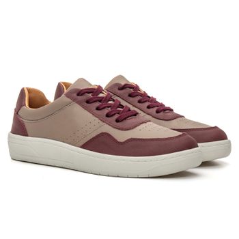 Sapatênis Feminino Nice Areia/Bordô Samello - SAMELLO
