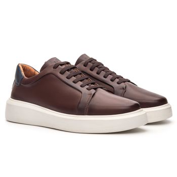 Sapatênis Masculino Sabino Semi Acabado Mahogany/Marinho Samello - SAMELLO