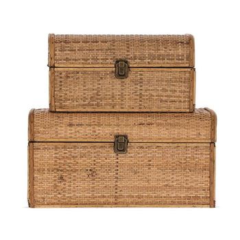 Kit 2 Baús em Fibra Natural - SANTAMARIA DESIGN E MOVELARIA