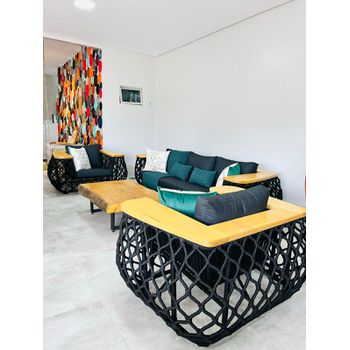 Jogo de sofá Caieira aramado - SANTAMARIA DESIGN E MOVELARIA