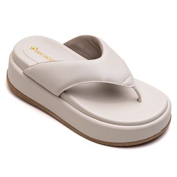 Papete Plataforma Feminina Asa Delta Off white Isa... - Sarah Machado Shoes