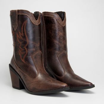 Bota Texana Jade Café - Sarah Machado Shoes