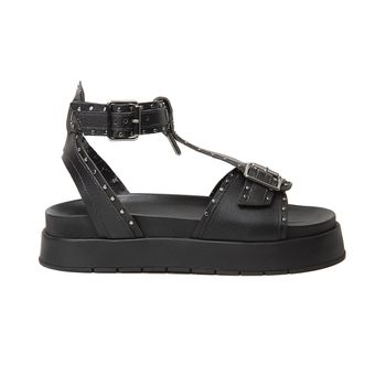 Sandália Flat Spike Feminina Preta - Sarah Machado Shoes