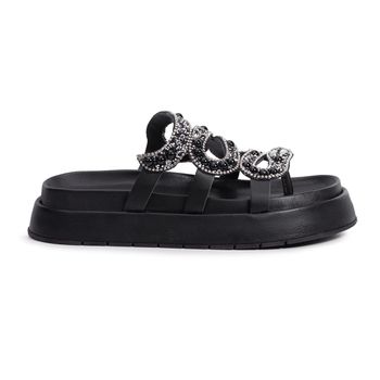 Sandália FlatForm Flora Preto - Sarah Machado Shoes