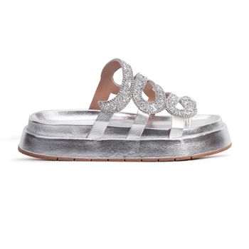 Sandália FlatForm Flora Prata - Sarah Machado Shoes
