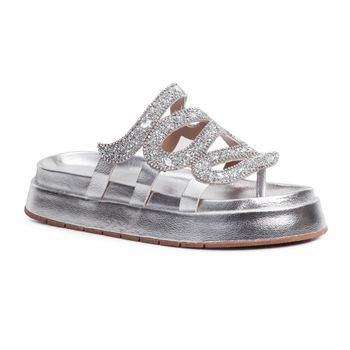 Sandália FlatForm Flora Prata - Sarah Machado Shoes