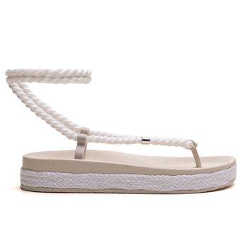 Papete Feminina Verão Amarração em Corda Branco Ja... - Sarah Machado Shoes