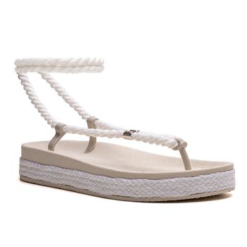 Papete Feminina Verão Amarração em Corda Branco Ja... - Sarah Machado Shoes