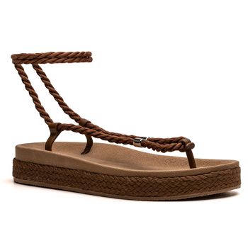 Papete Feminina Verão Amarração em Corda Caramelo ... - Sarah Machado Shoes