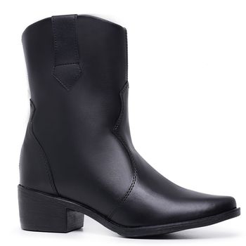 Bota feminina western Texana Sofia Preta - Sarah Machado Shoes