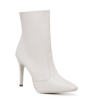 Bota Feminina salto alto e bico fino Luciana Off w... - Sarah Machado Shoes
