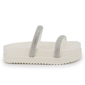 Papete feminina com tiras de strass Ana Paula Off ... - Sarah Machado Shoes