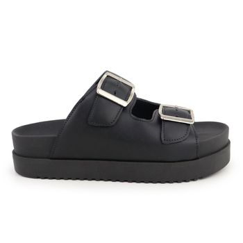 Sandália Papete Com Fivela Flat Plataforma Deise P... - Sarah Machado Shoes