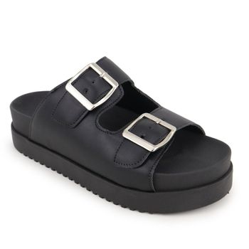 Sandália Papete Com Fivela Flat Plataforma Deise P... - Sarah Machado Shoes