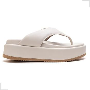 Papete Plataforma Feminina Asa Delta Off white Isa... - Sarah Machado Shoes