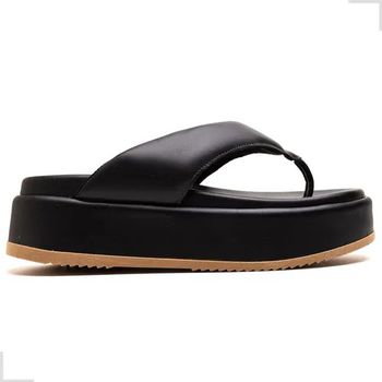 Papete Plataforma Feminina Asa Delta Preto Isadora - Sarah Machado Shoes