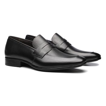 Sapato Loafer Masculino Em Couro Preto - 0037 4600... - SERGIO`S