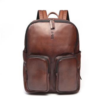 Mochila Porta Notebook Masculina Em Couro Marrom -... - SERGIO`S