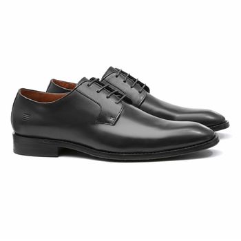 Sapato Derby Masculino Social Em Couro Preto - 024... - SERGIO`S