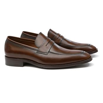 SAPATO LOAFER MASCULINO SOCIAL EM COURO MARROM COM... - SERGIO`S