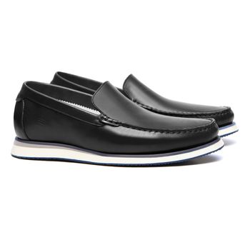 Sapato Mocassim Masculino Casual Em Couro Preto - ... - SERGIO`S