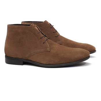 BOTA DERBY MASCULINA CASUAL EM COURO CAMURÇA MARRO... - SERGIO`S