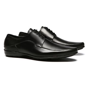 Sapato Derby Masculino Casual em Couro Preto - 01... - SERGIO`S