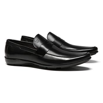Sapato Loafer Masculino Casual Em Couro Preto - 01... - SERGIO`S