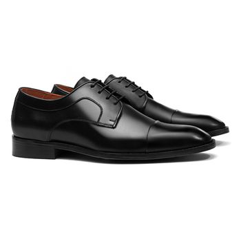 Sapato Derby Masculino Social Em Couro Preto - 024... - SERGIO`S