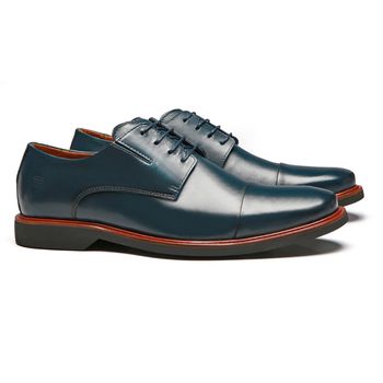 SAPATO DERBY MASCULINO SOCIAL EM COURO AZUL - 0028... - SERGIO`S