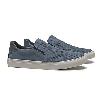 SLIP-ON MASCULINO CASUAL EM COURO AZUL - 0129 1858... - SERGIO`S